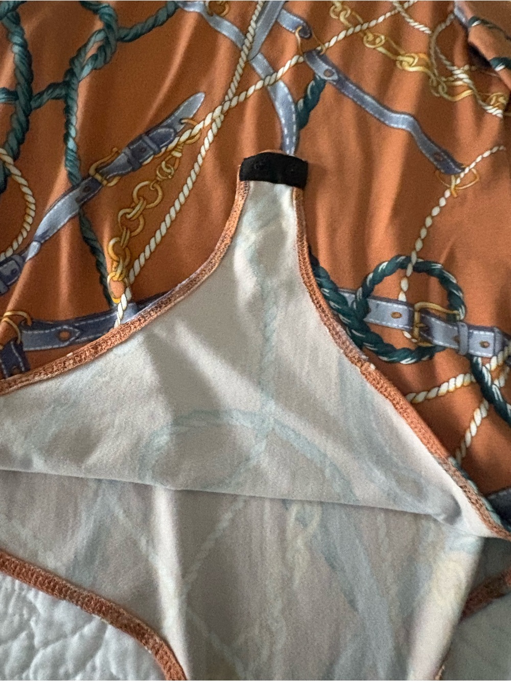 iris Rust Chain & Rope Print Mock Neck Bodysuit - Picture 7 of 8